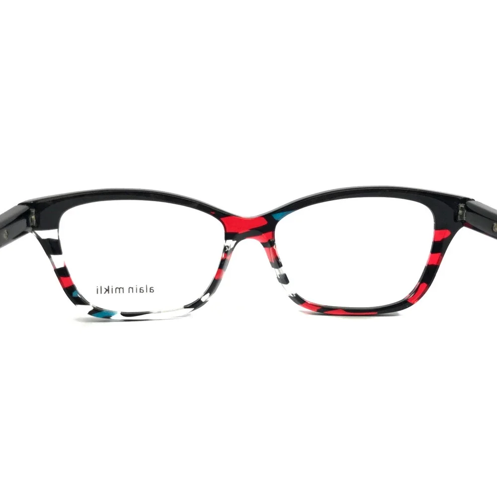 Alain Mikli Eyeglasses Frames A03037 009 Red Teal Noir Mikli Black 53-15-140